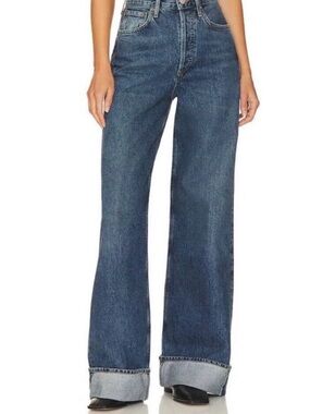 Agolde Wide Leg Cuffed Jeans